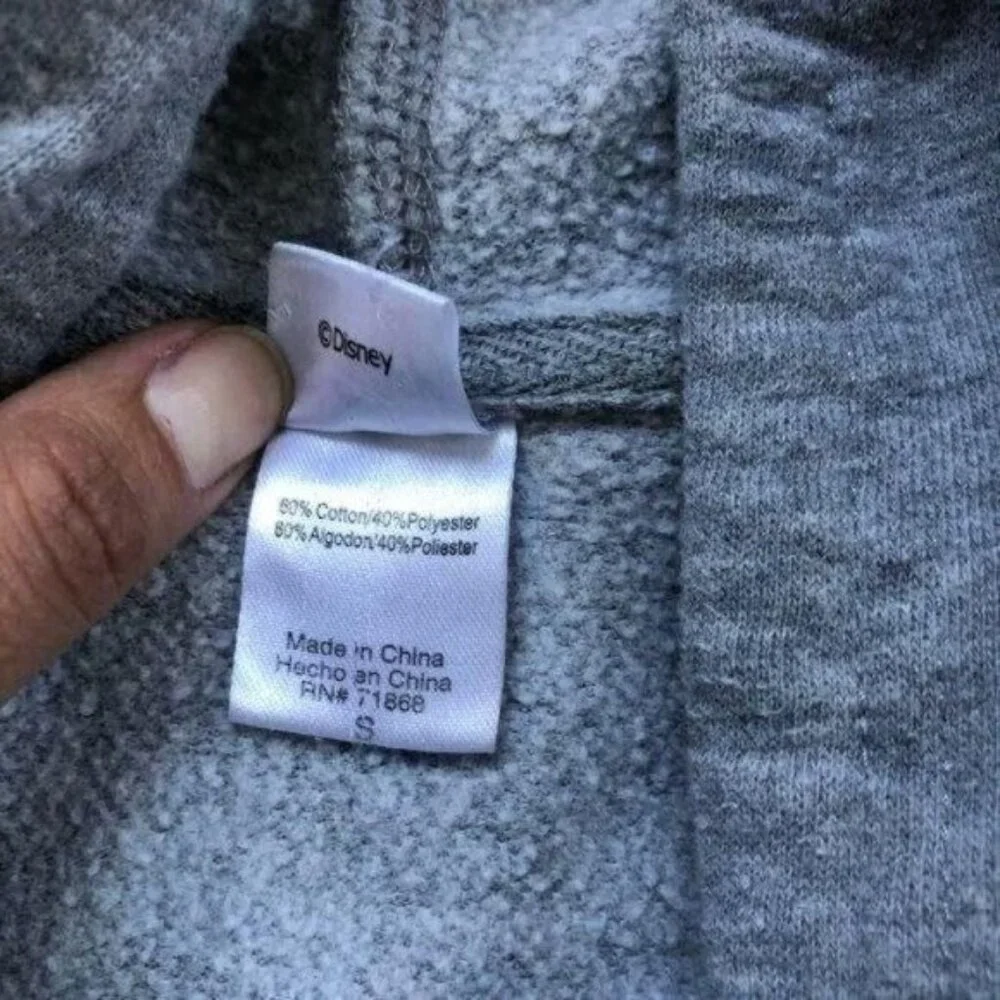 Disney Gray Mickey Mouse Hoodie Casual Style Small - Picture 6 of 8